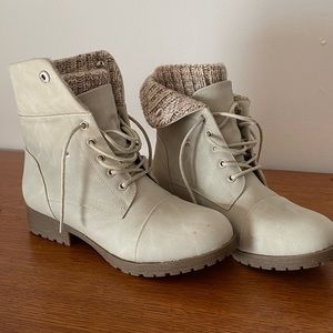 Knit Lined Combat Boots